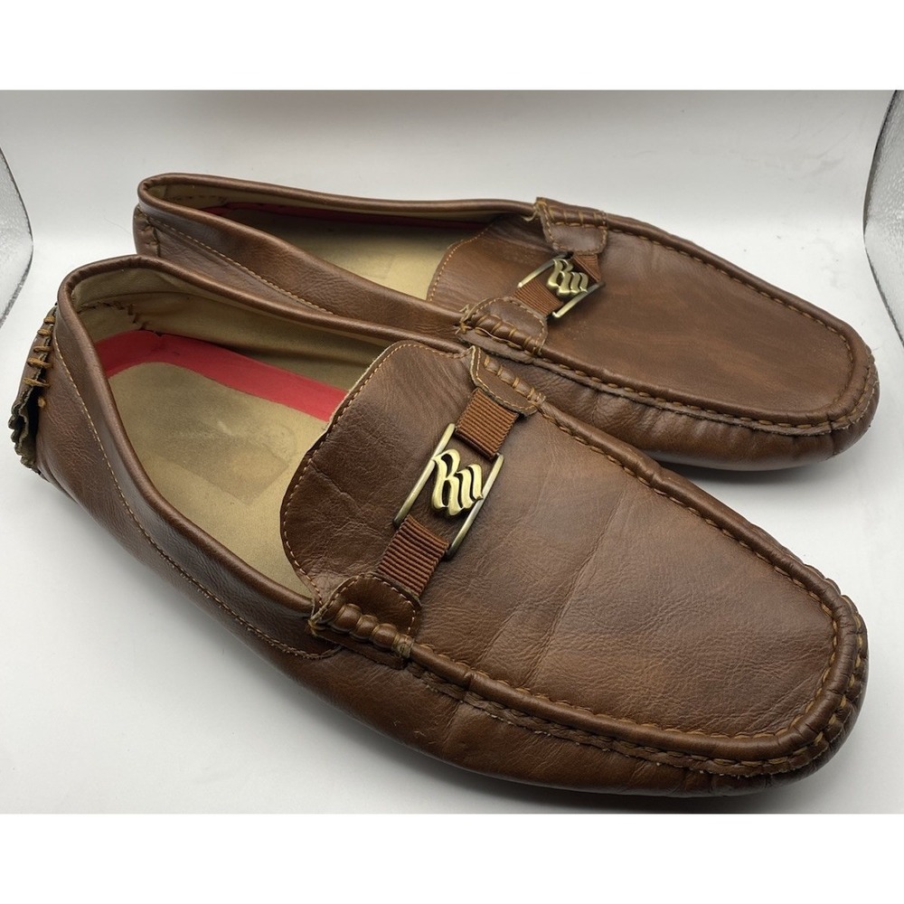 Rocawear‎ Shoes Mens Sz 11 Brown Dwight Vegan Faux Leather Slip On Loafers VTG